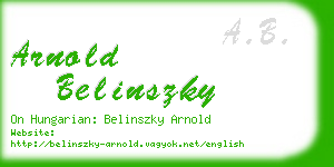 arnold belinszky business card